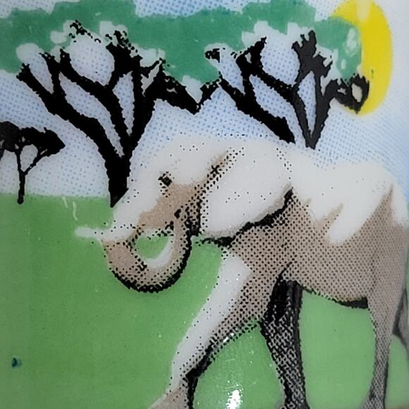 VTG Miniature Ceramic Safari Zoo Elephant Giraffes Mug Cup Collectible 1.25" - Picture 13 of 14